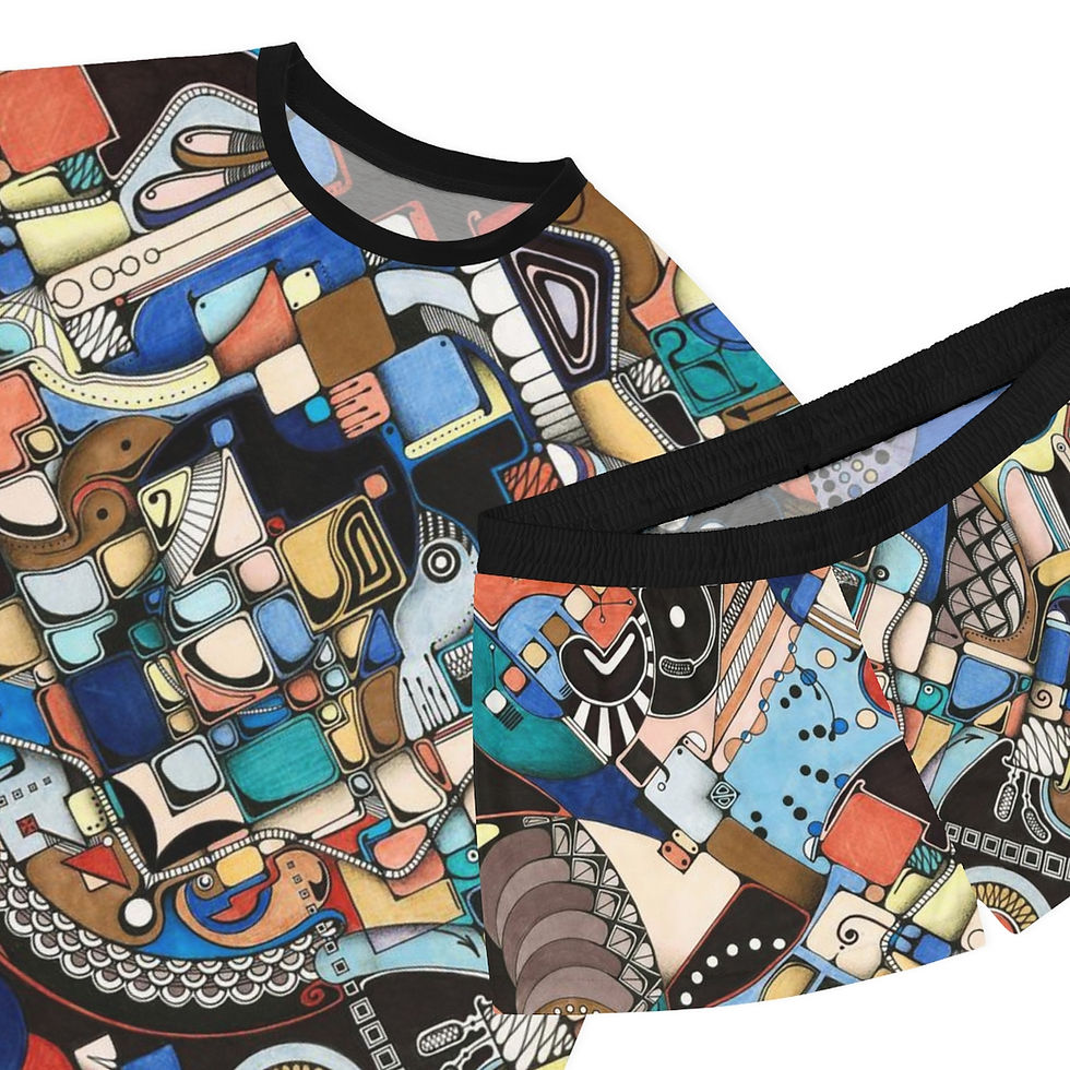 Thumbnail: Women's Short Pajama Set (AOP) - Trap Doors