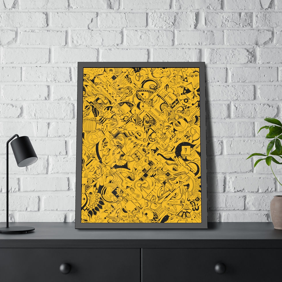 Thumbnail: Framed Paper Posters - Spinnaroony (yellow)