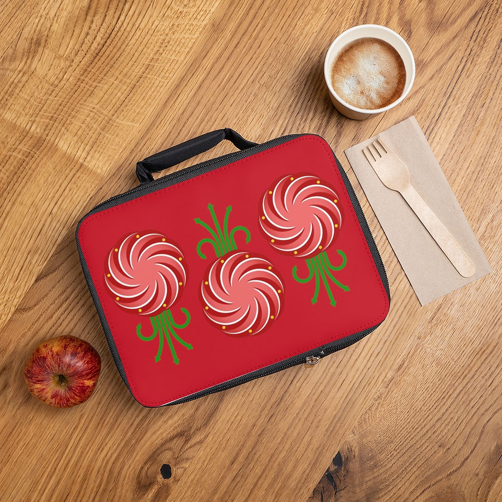 Thumbnail: Lunch Bag - Strawberry Deconstructed (dark red)