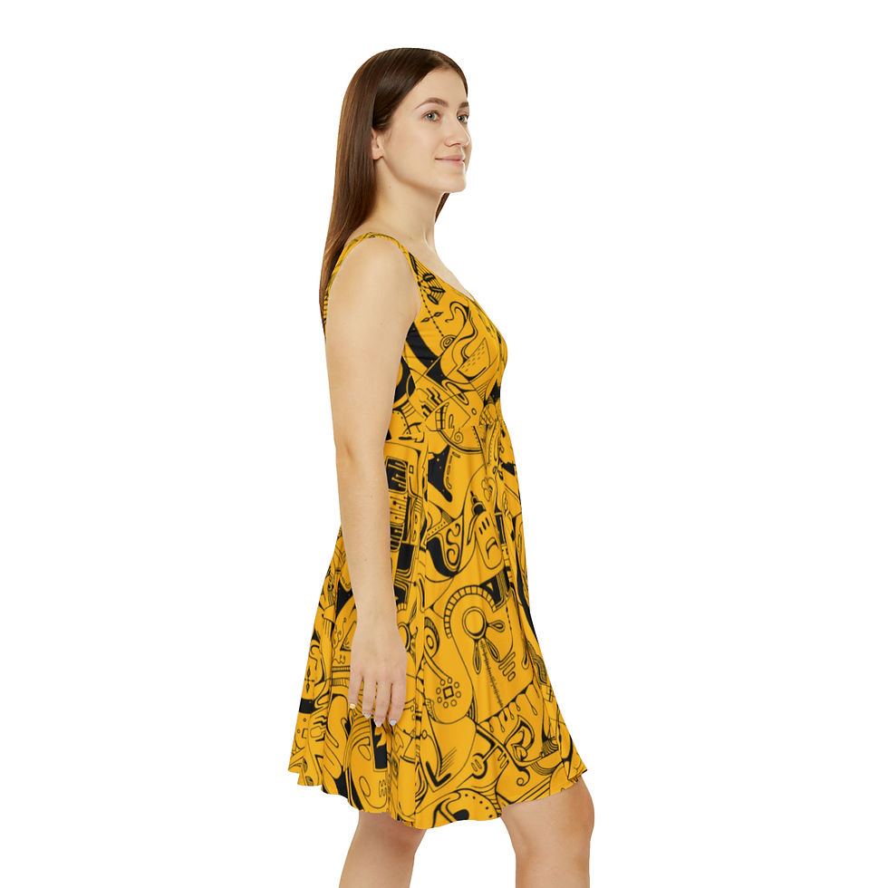 Thumbnail: Women's Skater Dress (AOP) - Spinnaroony (yellow)