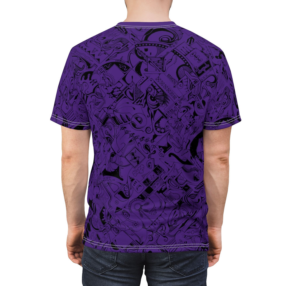 Thumbnail: Unisex Short Sleeve Tee (AOP) - Spinnaroony (purple)