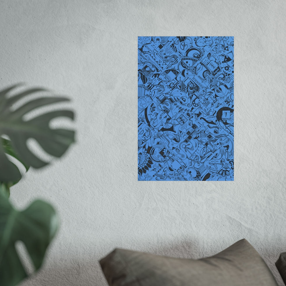 Thumbnail: Satin and Archival Matte Posters - Spinnaroony (light blue)