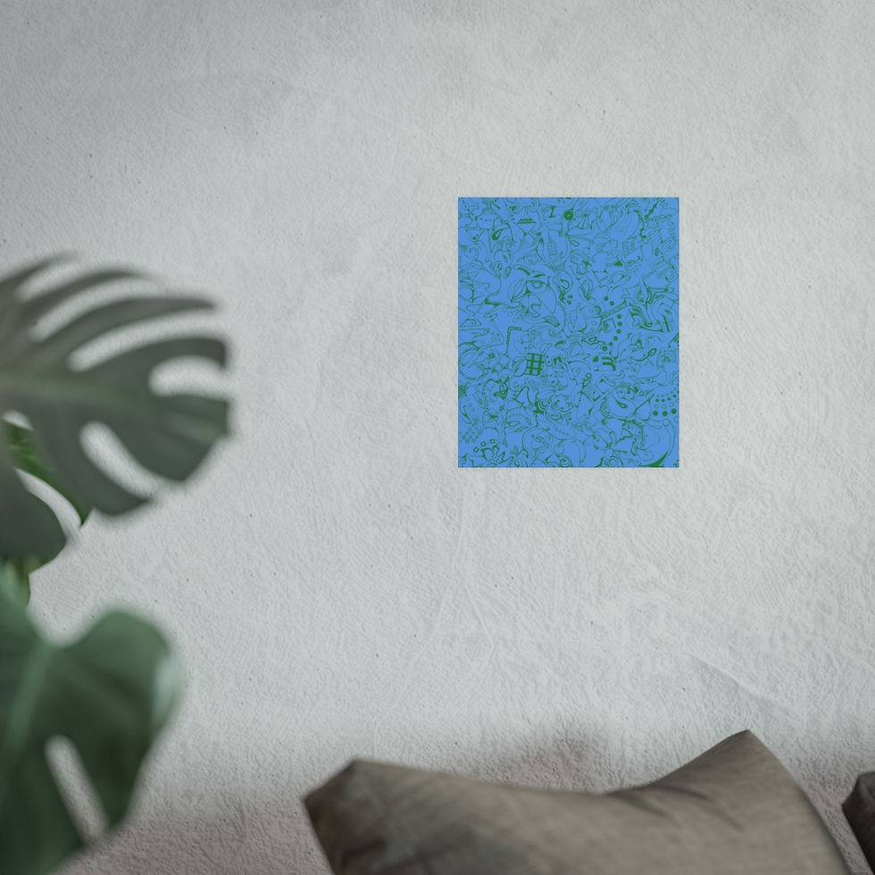 Thumbnail: Satin and Archival Matte Posters - Spinnaroony 2 (light blue)