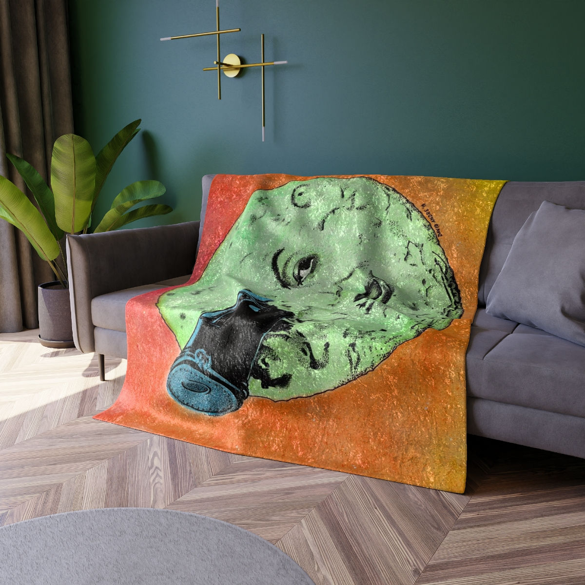 Crushed Velvet Blanket - Brain Damage