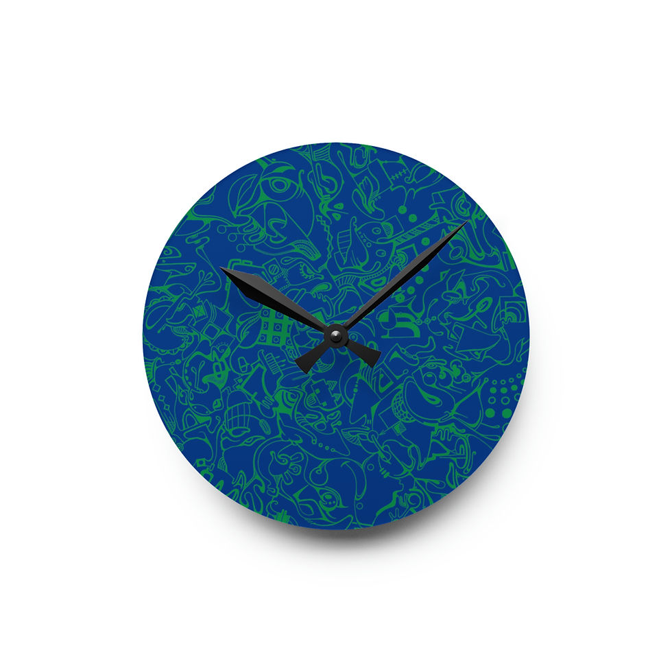 Thumbnail: Acrylic Wall Clock - Spinnaroony 2 (dark blue)
