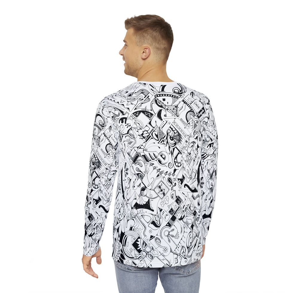 Thumbnail: Men's Long Sleeve Shirt (AOP) - Spinnaroony (white)