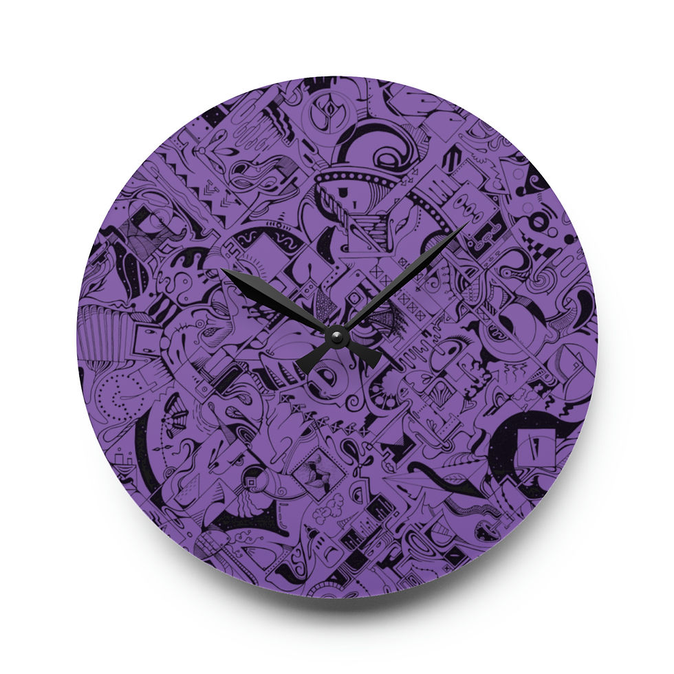Thumbnail: Acrylic Wall Clock - Spinnaroony (light purple)
