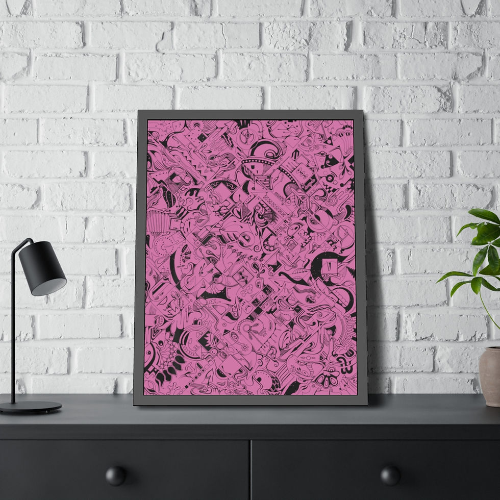 Thumbnail: Framed Paper Posters - Spinnaroony (light pink)