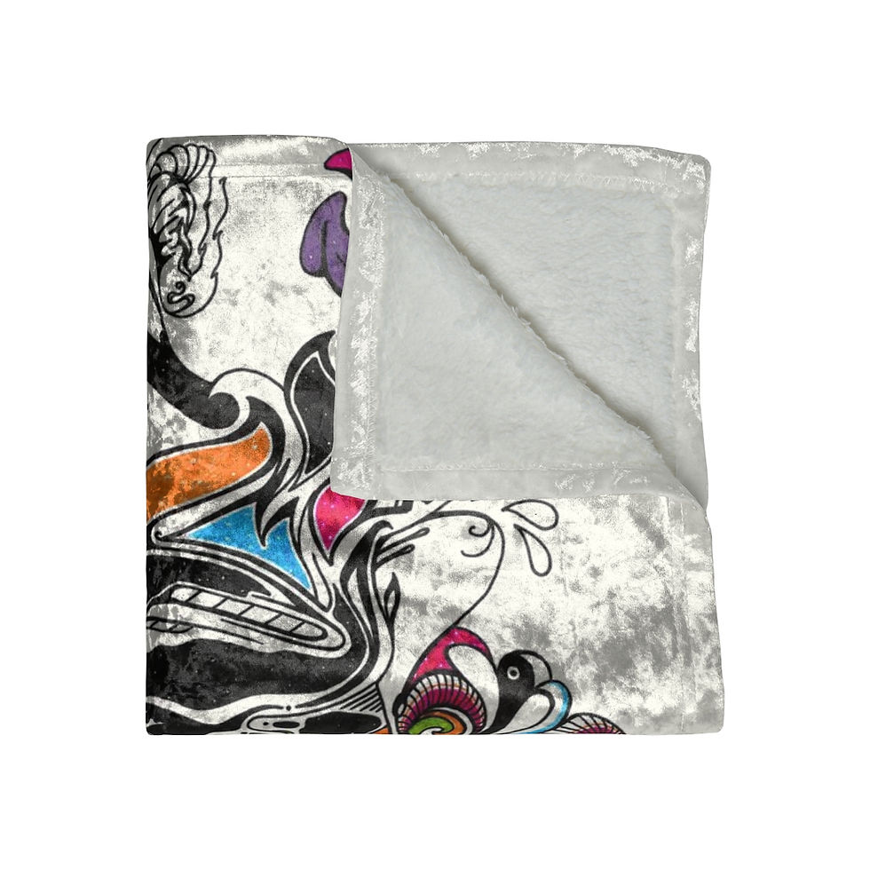 Thumbnail: Crushed Velvet Blanket - Space Blow