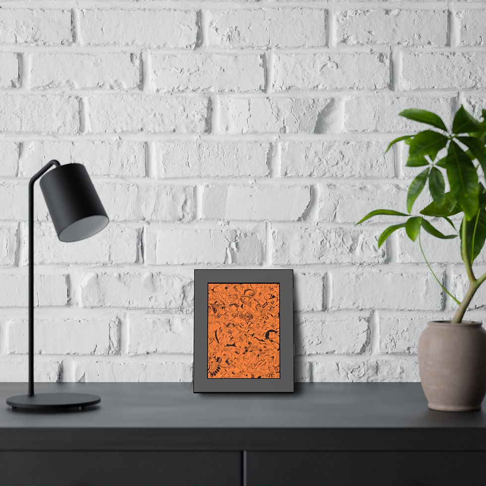 Framed Paper Posters - Spinnaroony (orange)