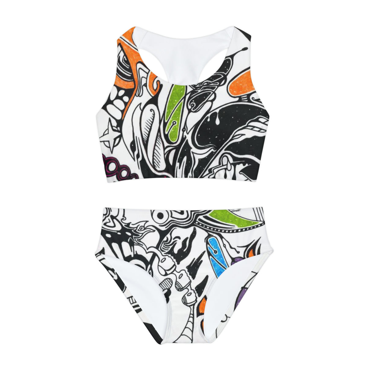 Girls Two Piece Swimsuit (AOP) - Space Blow