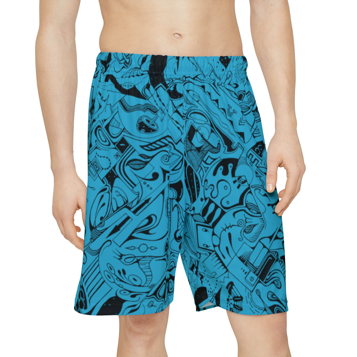 Men’s Sports Shorts (AOP) - Spinnaroony (turquoise)