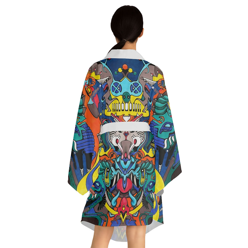 Thumbnail: Long Sleeve Kimono Robe (AOP) - Give It To Me, Baby