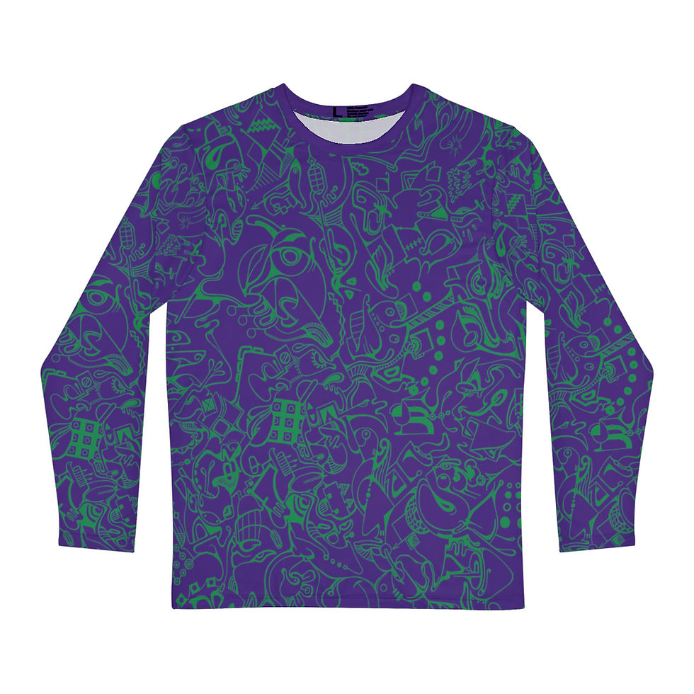 Thumbnail: Men's Long Sleeve Shirt (AOP) - Spinnaroony 2 (purple)