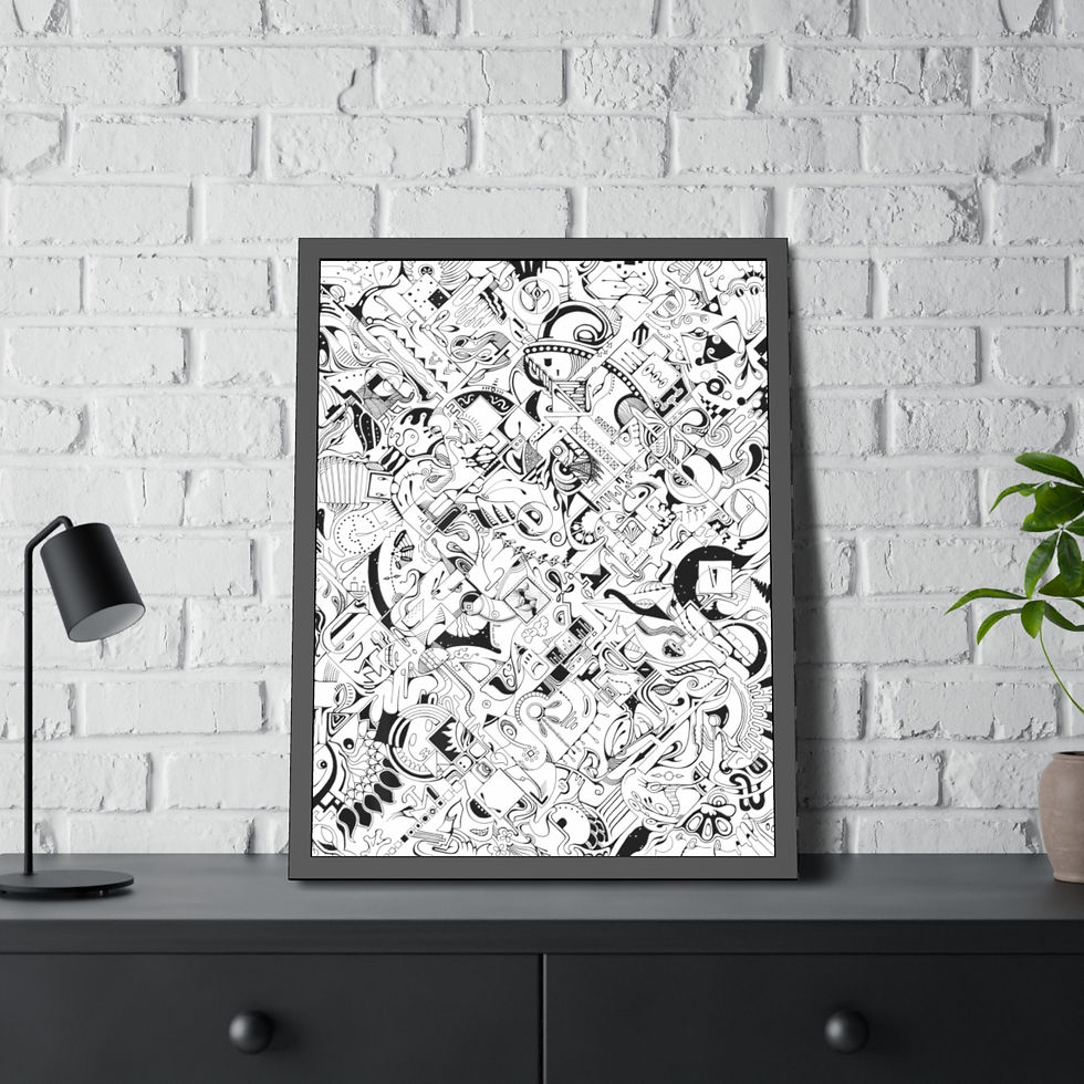 Thumbnail: Framed Paper Posters - Spinnaroony (white)