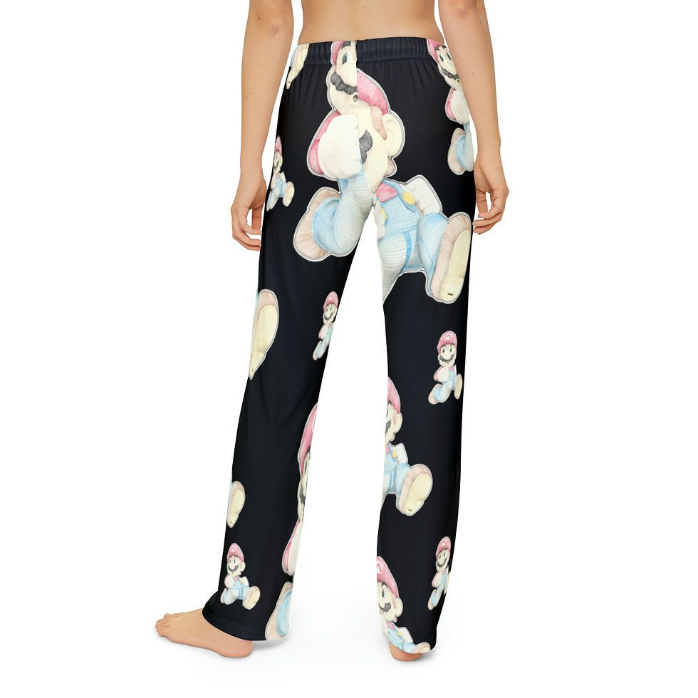 Thumbnail: Kids Pajama Pants (AOP) - Mario Mario (black)