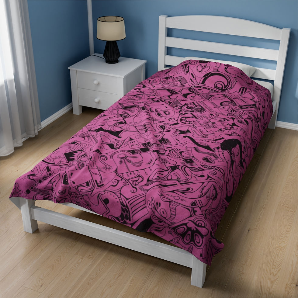 Thumbnail: Velveteen Plush Blanket - Spinnaroony (light pink)
