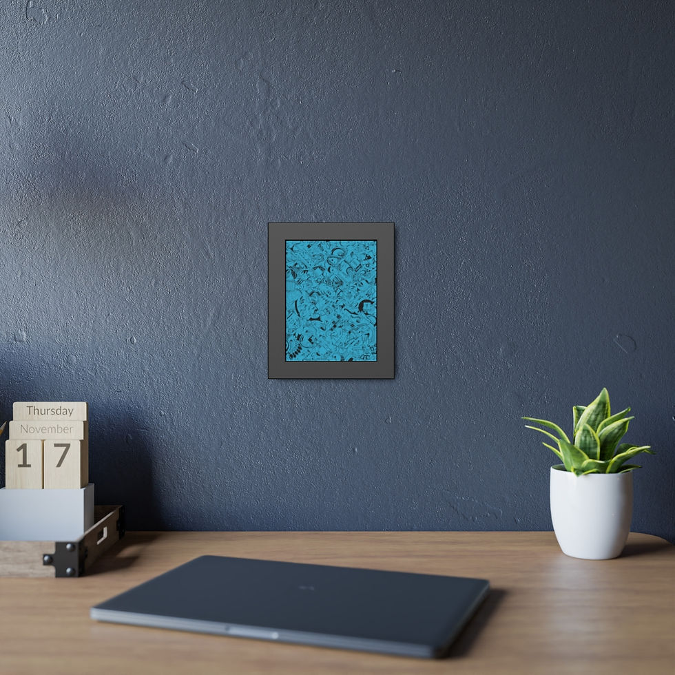 Thumbnail: Framed Paper Posters - Spinnaroony (turquoise)