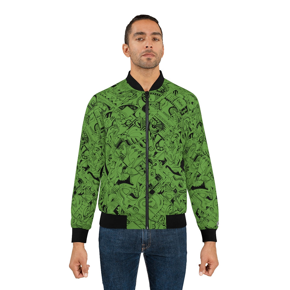 Thumbnail: Men's Bomber Jacket (AOP) - Spinnaroony (green)