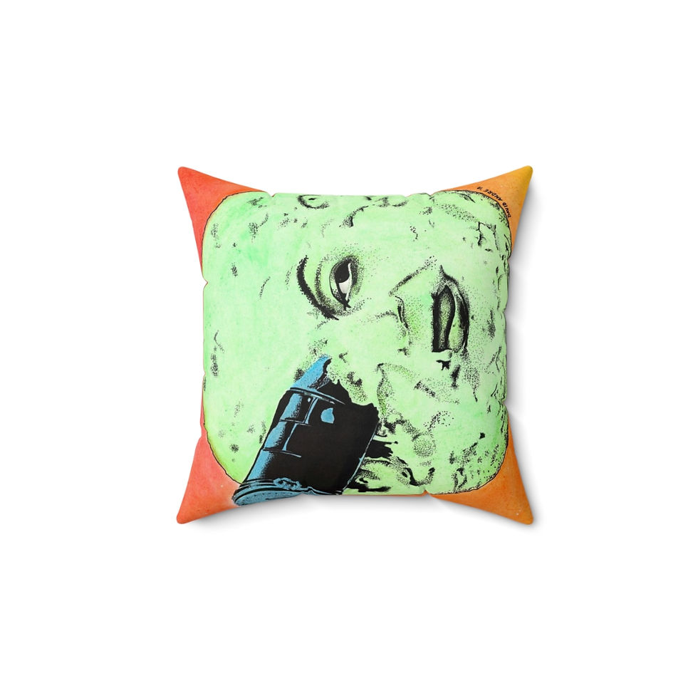 Thumbnail: Polyester Square Pillow - Brain Damage