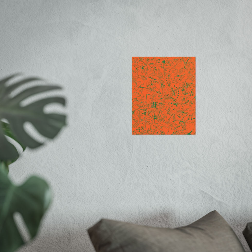 Thumbnail: Satin and Archival Matte Posters - Spinnaroony 2 (orange)