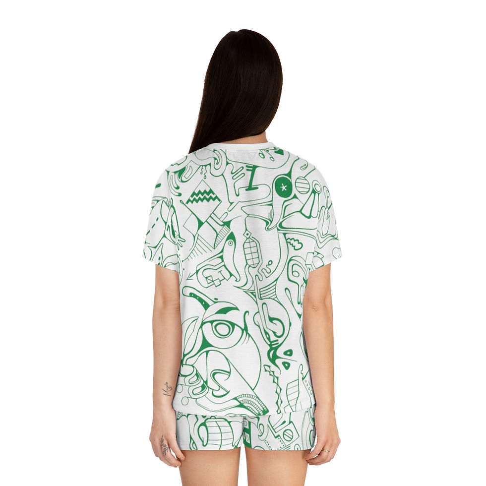 Thumbnail: Women's Short Pajama Set (AOP) - Spinnaroony 2 (white)