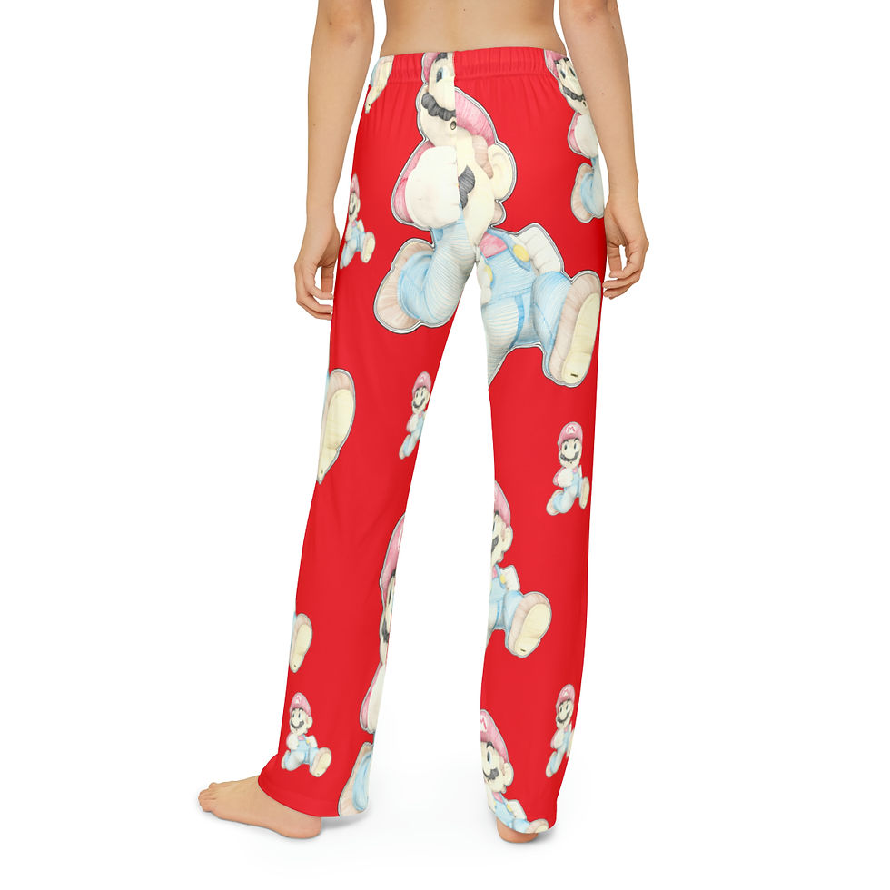 Thumbnail: Kids Pajama Pants (AOP) - Mario Mario (red)