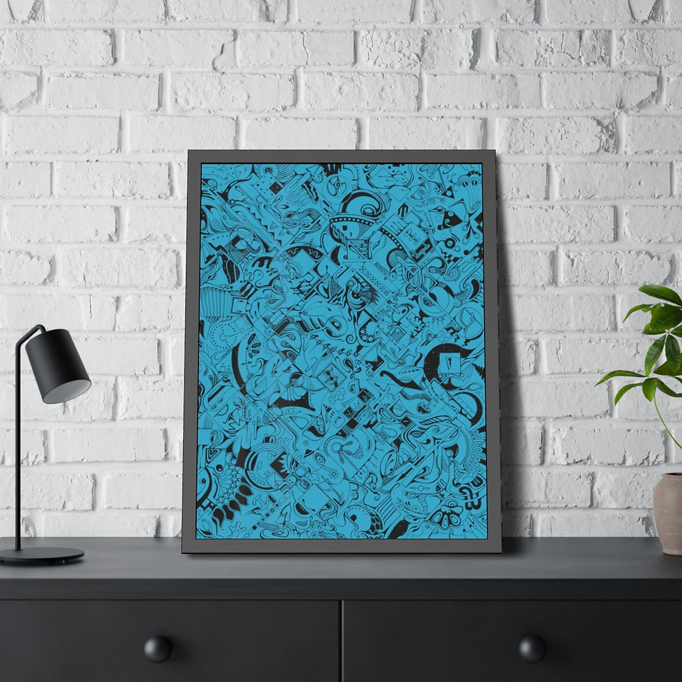 Thumbnail: Framed Paper Posters - Spinnaroony (turquoise)