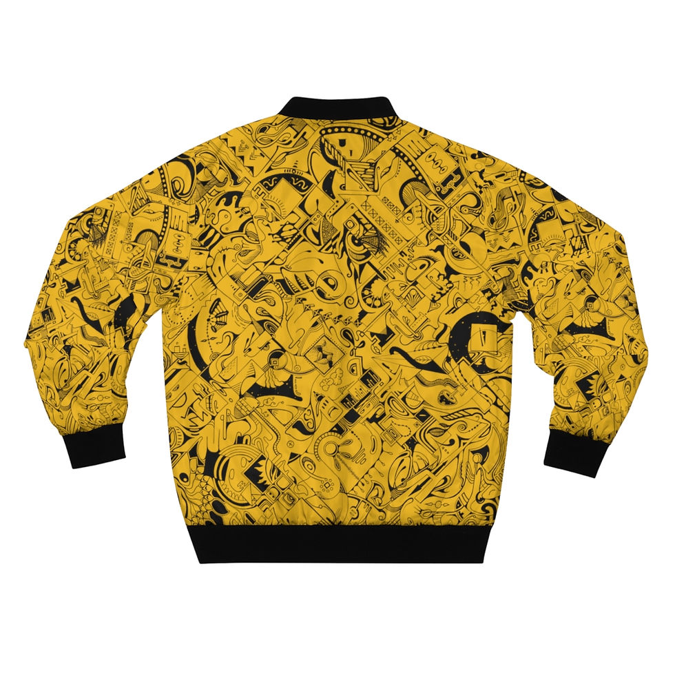 Thumbnail: Men's Bomber Jacket (AOP) - Spinnaroony (yellow)