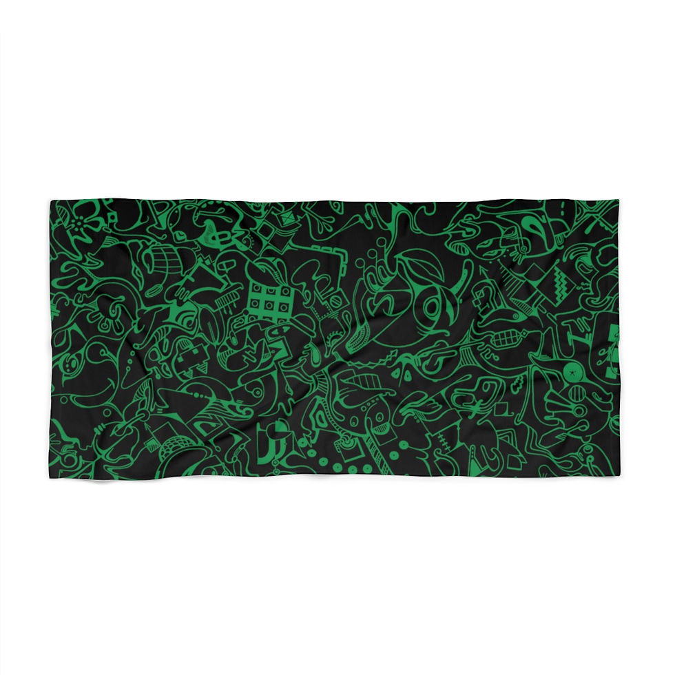 Thumbnail: Beach Towel - Spinnaroony 2 (black)