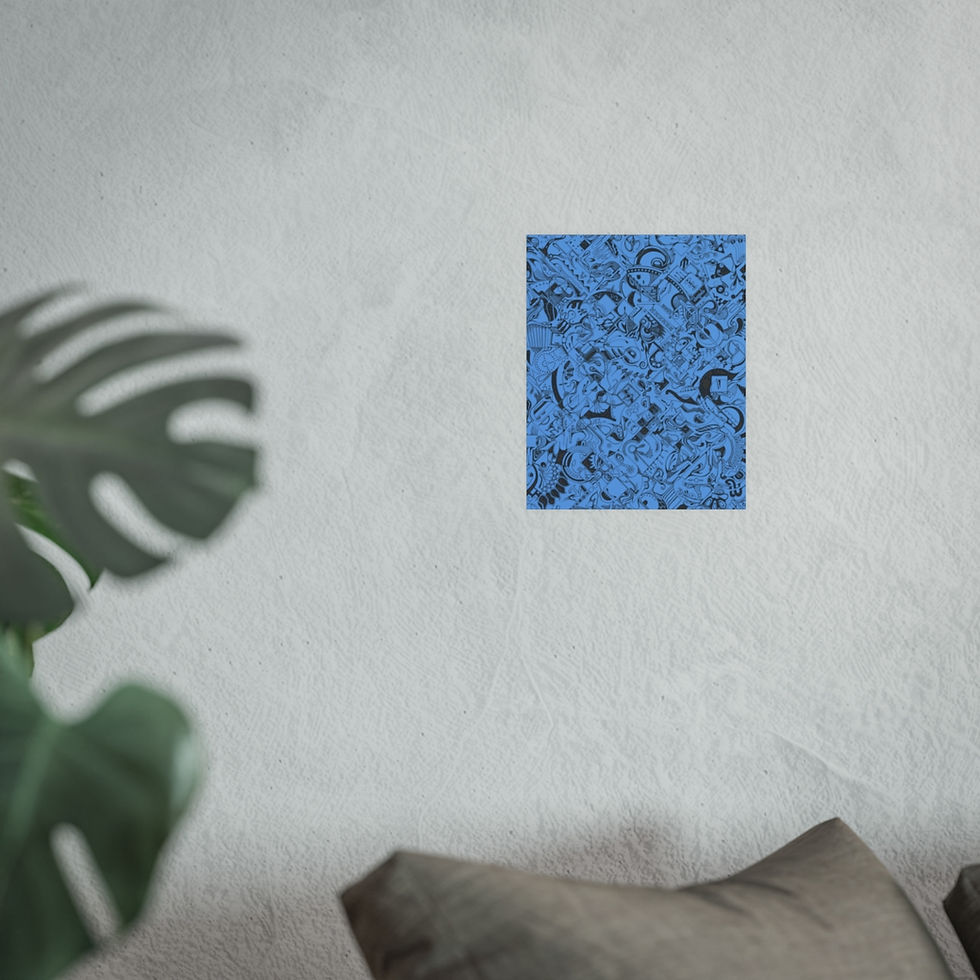 Thumbnail: Satin and Archival Matte Posters - Spinnaroony (light blue)