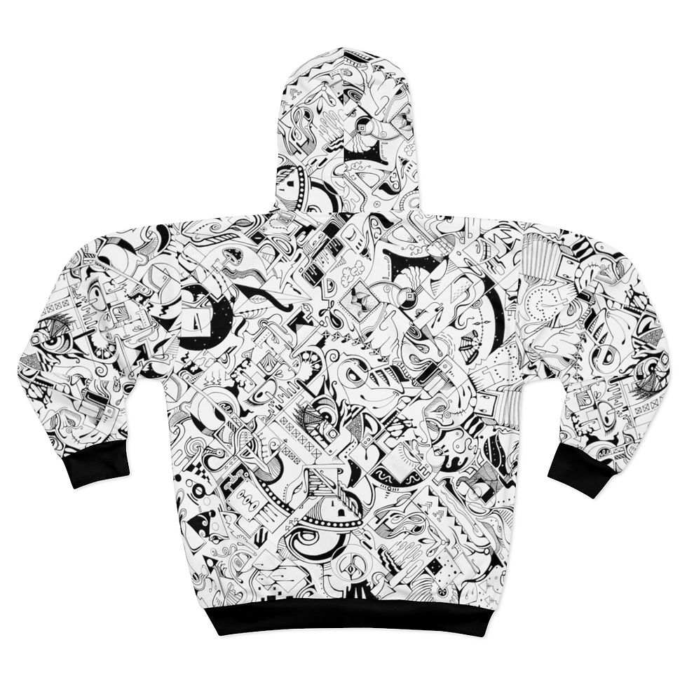 Thumbnail: Unisex Zip Hoodie (AOP) - Spinnaroony (white)