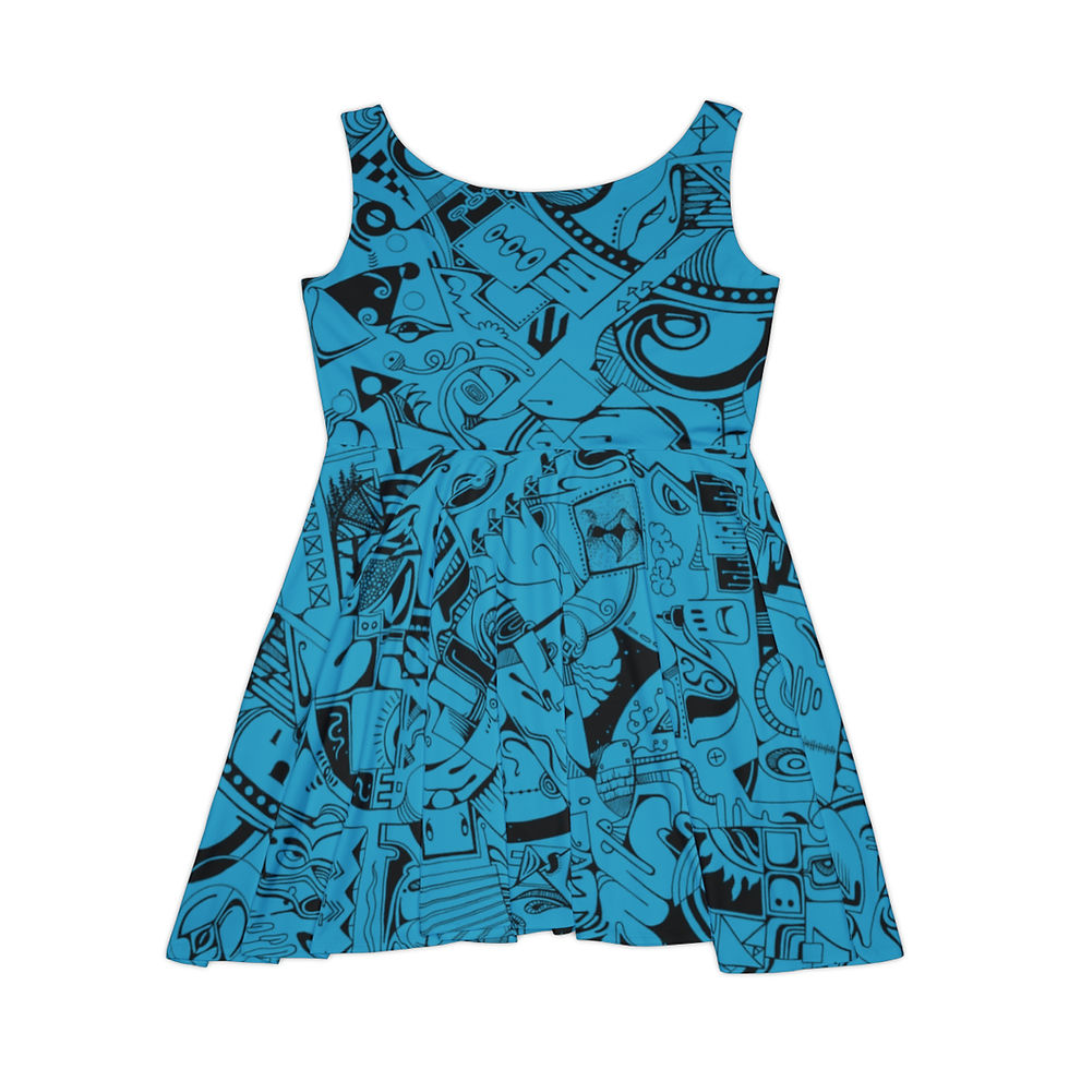 Thumbnail: Women's Skater Dress (AOP) - Spinnaroony (turquoise)