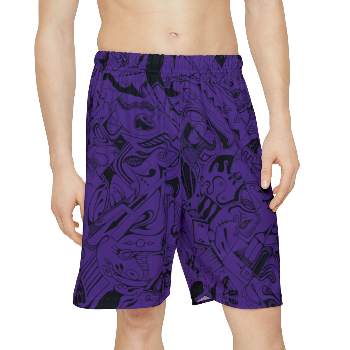 Men’s Sports Shorts (AOP) - Spinnaroony (purple)