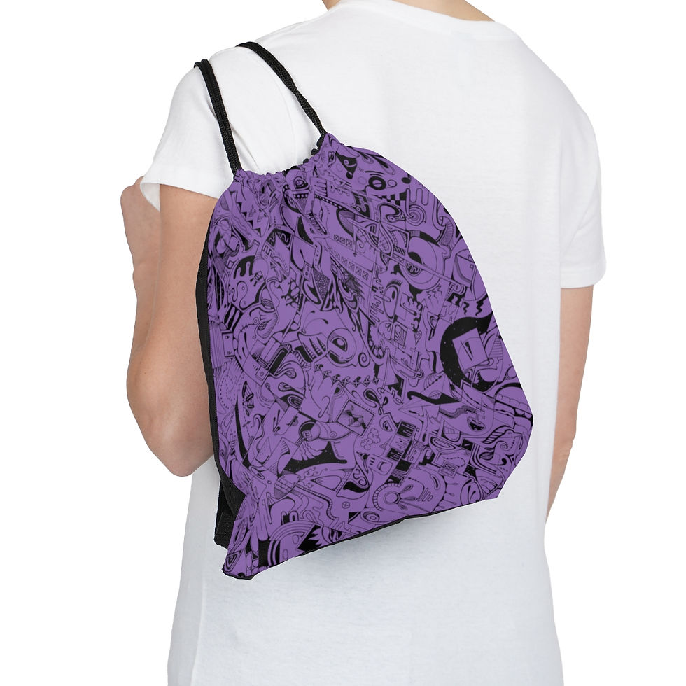 Outdoor Drawstring Bag - Spinnaroony (light purple)