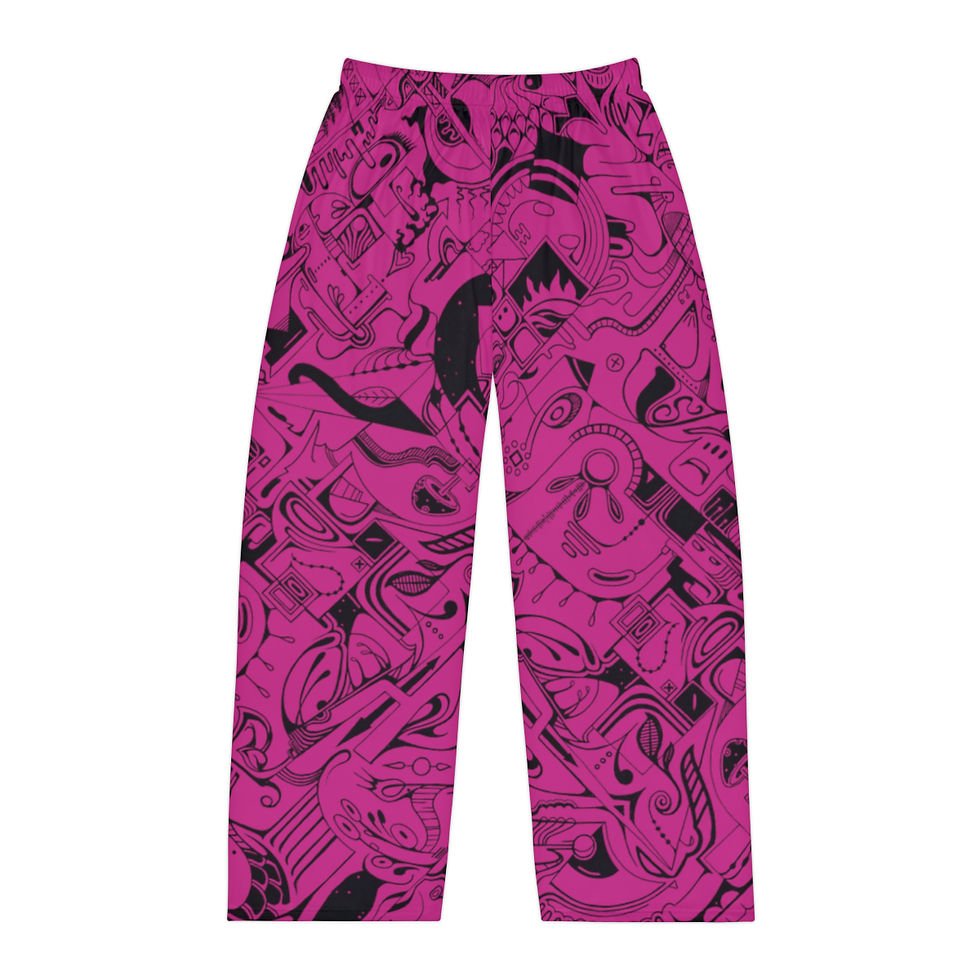 Thumbnail: Men's Pajama Pants (AOP) - Spinnaroony (pink)