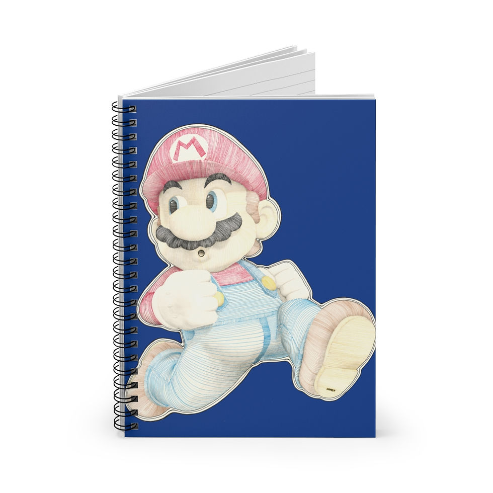 Thumbnail: Spiral Notebook - Mario Mario (dark blue)
