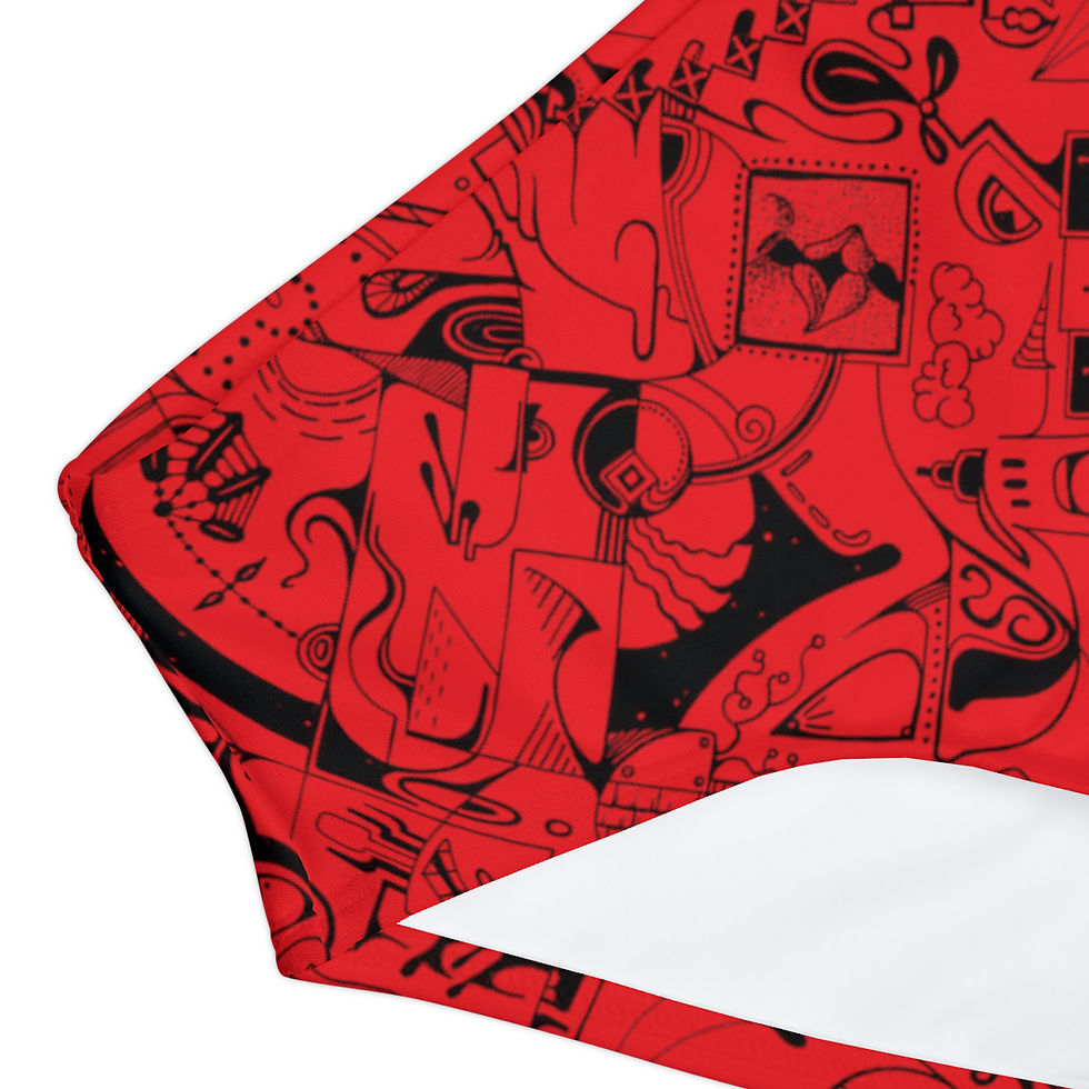 Thumbnail: Girls Two Piece Swimsuit (AOP) - Spinnaroony (red)