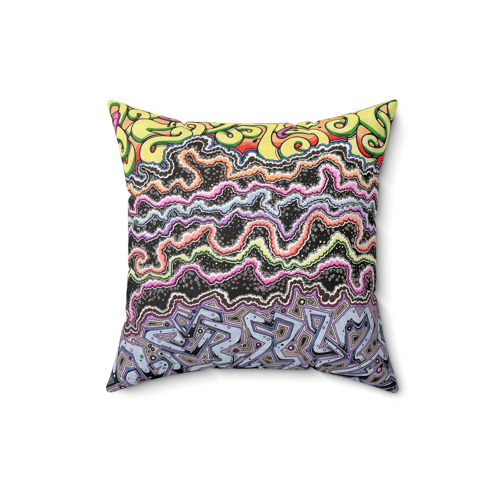 Thumbnail: Polyester Square Pillow - Midnight Vibes