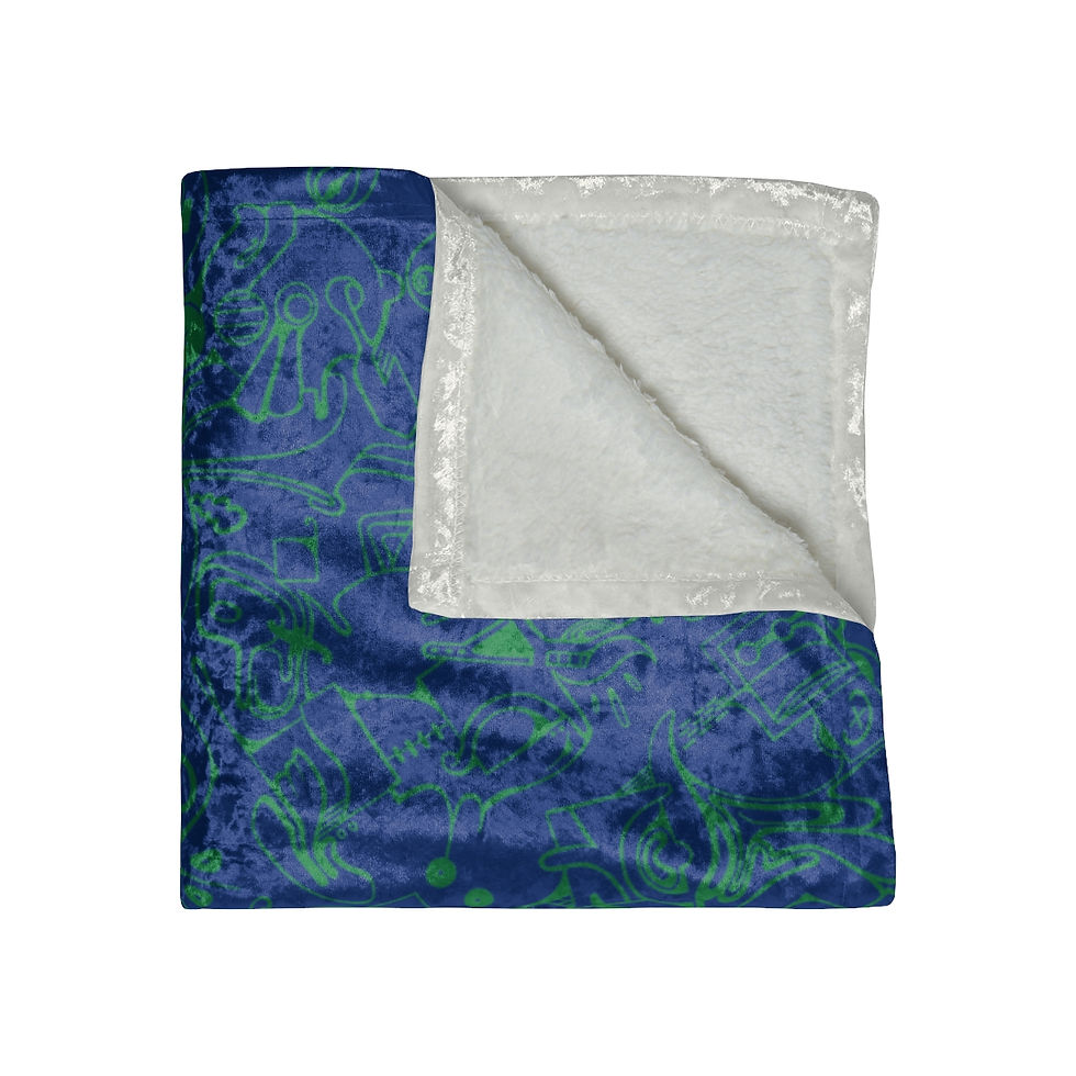 Thumbnail: Crushed Velvet Blanket - Spinnaroony 2 (dark blue)