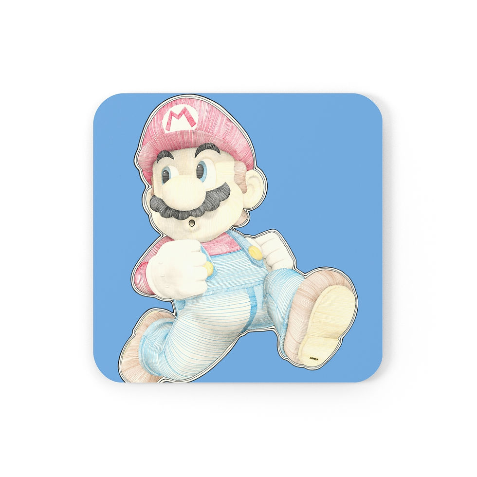Thumbnail: Coaster Set - Mario Mario (light blue)