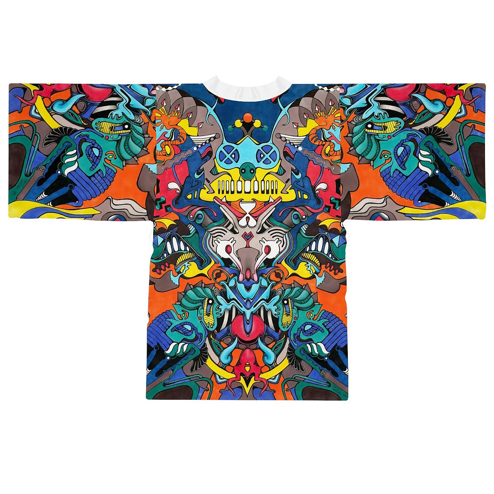 Thumbnail: Long Sleeve Kimono Robe (AOP) - Give It To Me, Baby