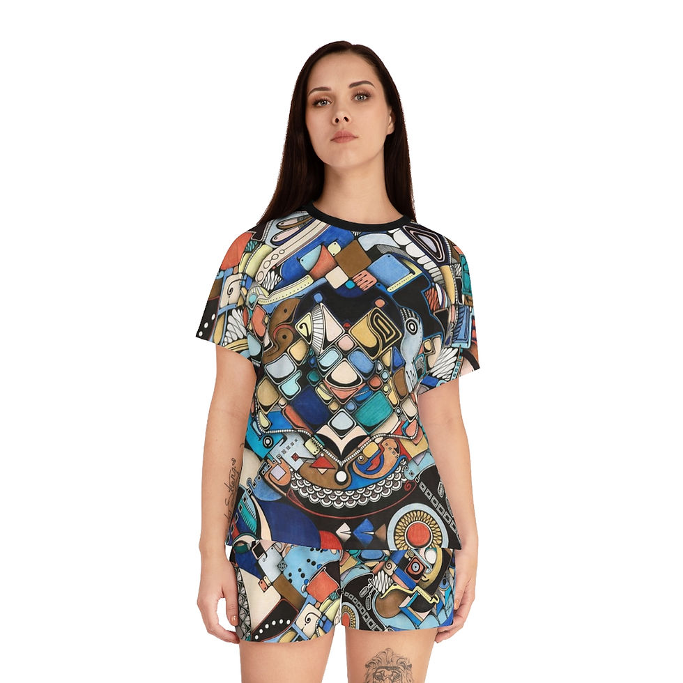 Thumbnail: Women's Short Pajama Set (AOP) - Trap Doors