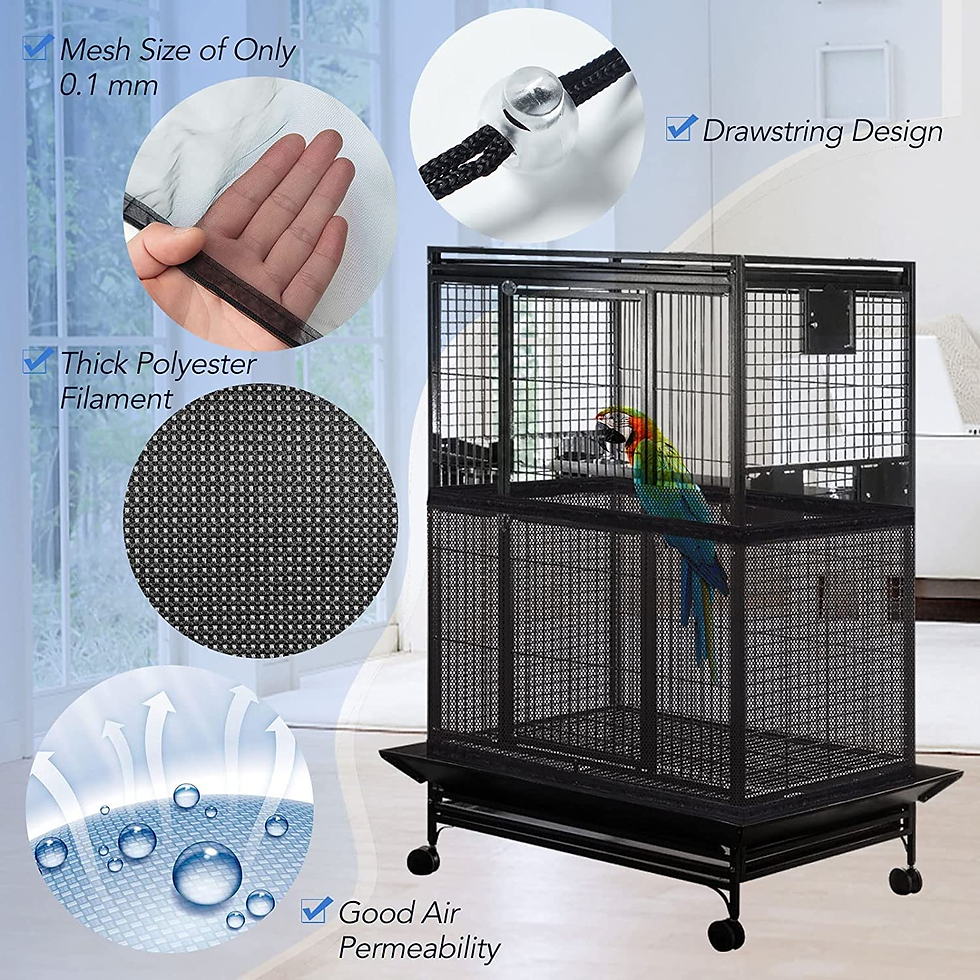 Thumbnail: Bird Cage Netting Seed Catcher Adjustable Bird Cage Skirt Seed Catcher Large Sof