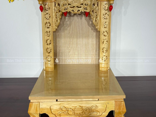 Bàn thờ thần tài gỗ Pơ Mu mẫu Vạn Phúc