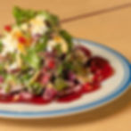 Quinoa Salad with Beetroot Carpaccio and Grilled Halloumi