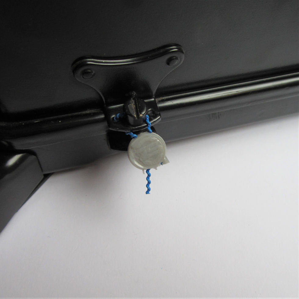Miniaturbild: Kunststoff Expressplomben 9mm grau,  Draht blau
