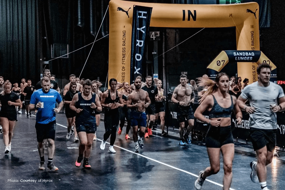 Hyrox athletes embarking on the 1-km run (Photo: Courtesy of Hyrox).