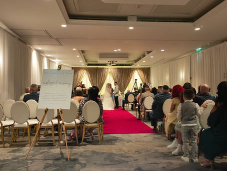 Daniela & Jeff's wedding ceremony music in Castleknock Hotel, Dublin.