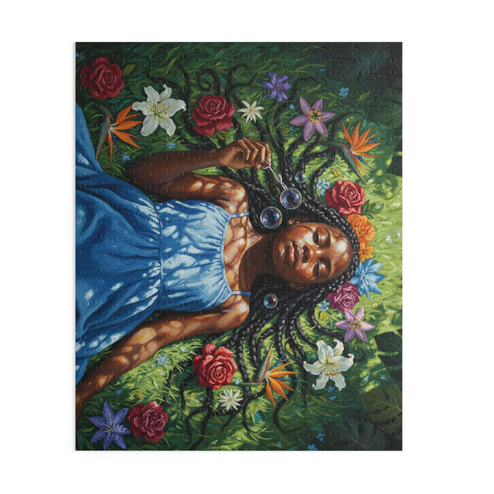 Thumbnail: Girl with Flowers Puzzle | Floral Portrait Jigsaw